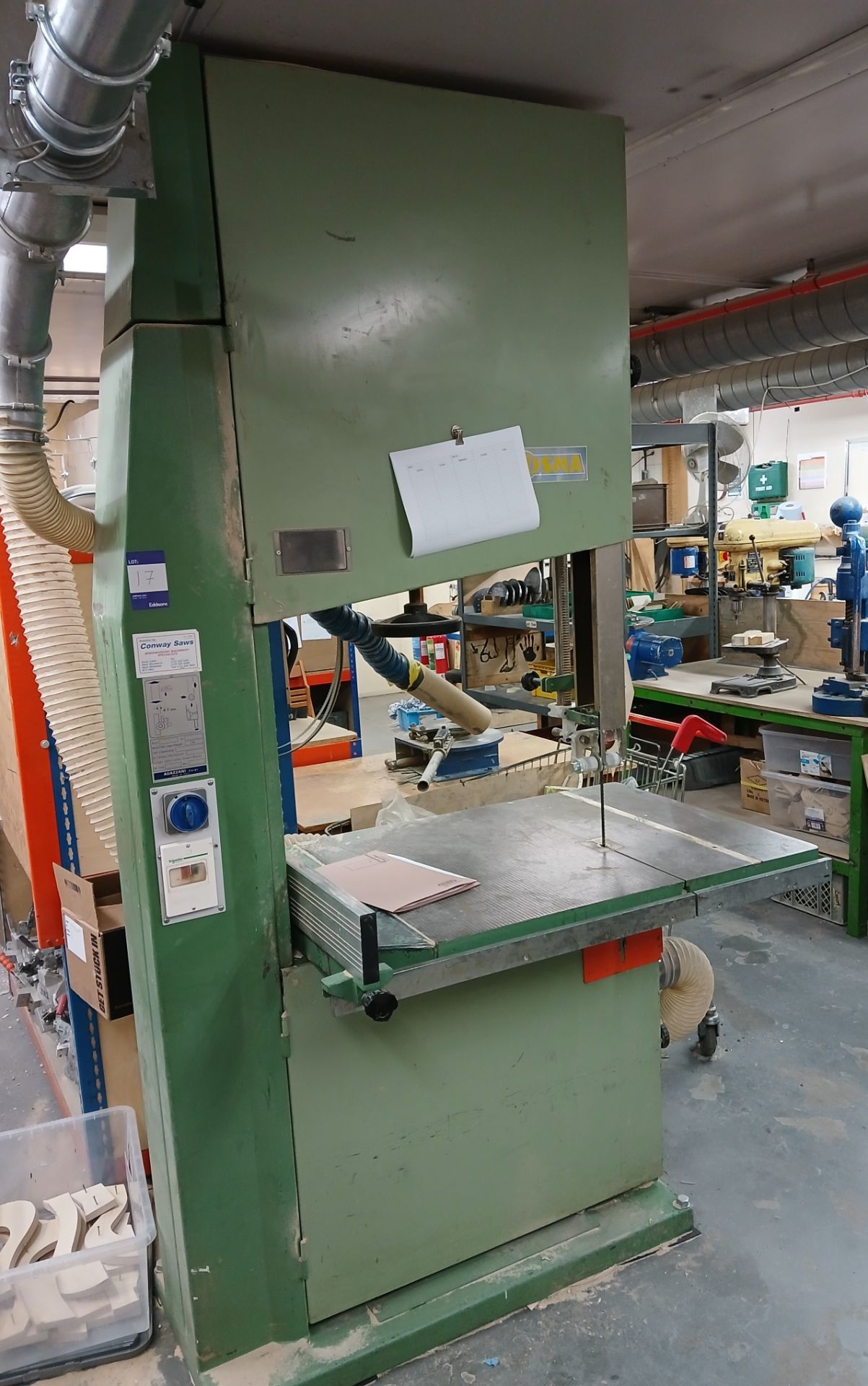 Osma model 800 bandsaw Serial number 01048 (1993) C.75cm throat – Ducting excluded, A Risk
