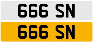 Cherished registration number.: 666 SN An administration fee of £80 + VAT will be added to the