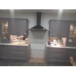 Lilac traditional English shaker kitchen to include Blomberg LWI284410 integrated washing machine,