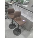 2 : Brown ‘Leather’ effect bar stools