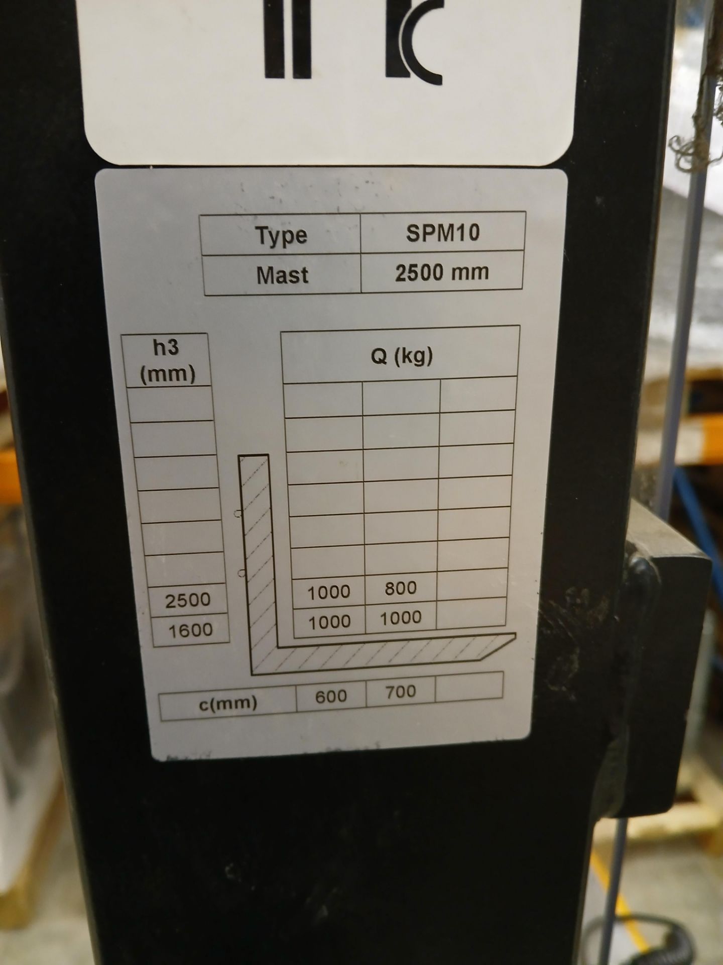 Unbadged SPM1025 Electric Pallet Truck, Year 2019, Serial Number 25190400748, Rated Capacity - Image 6 of 7