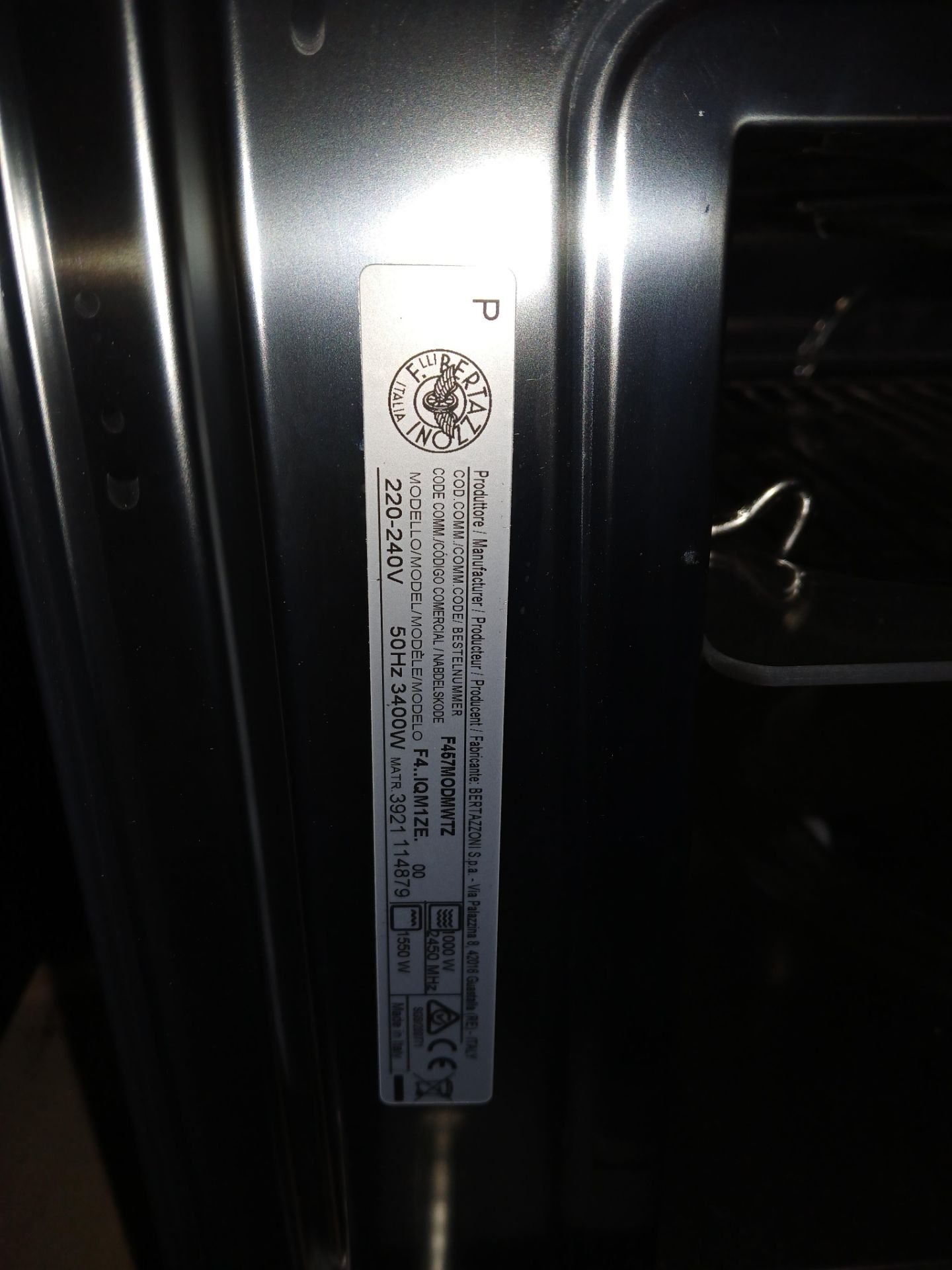 Bertazzoni F457MODMWTZ Combi Microwave (Please note, Viewing Strongly Recommended - Eddisons have - Image 4 of 4