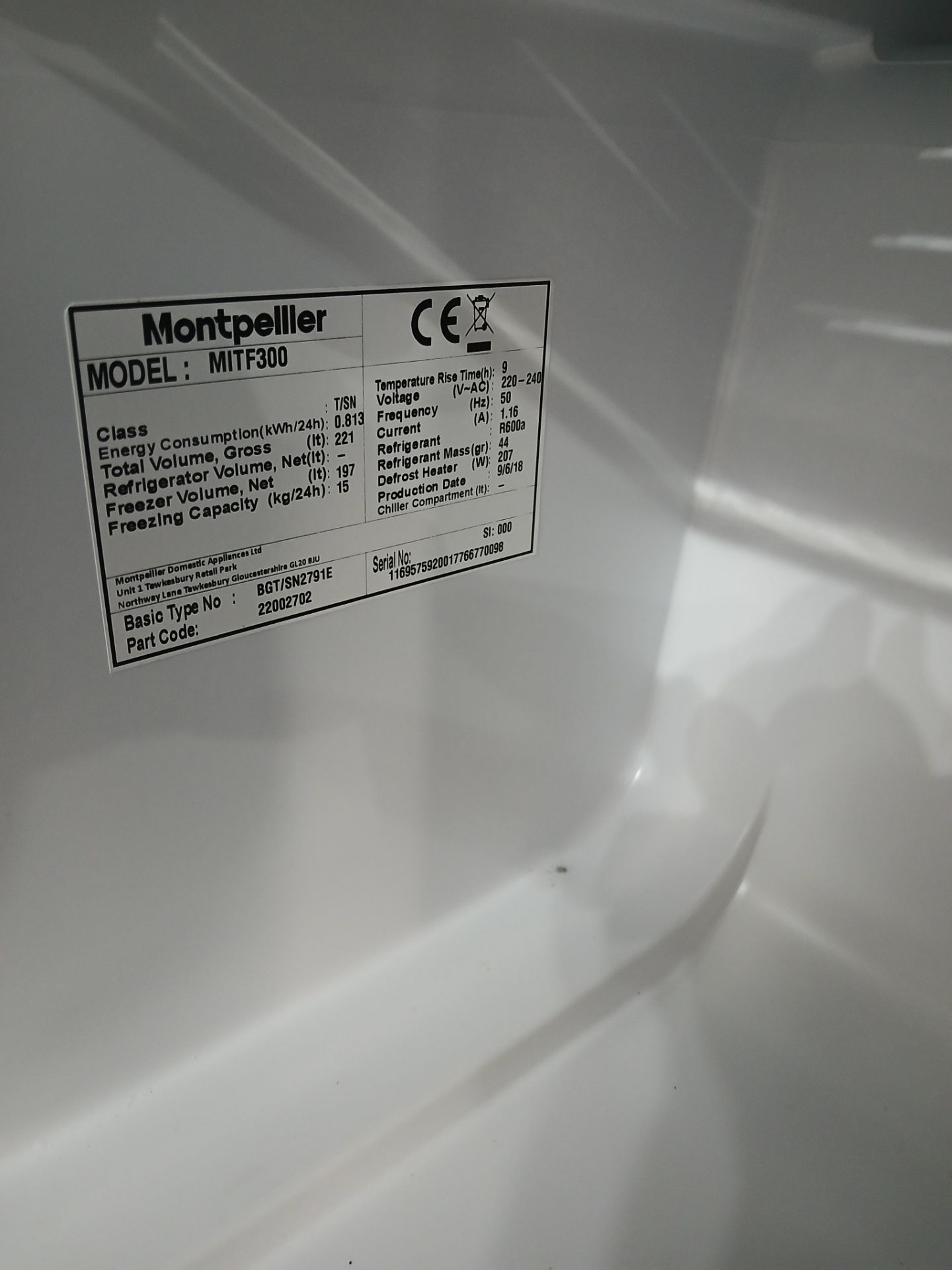 Montpellier MITF300 Integrated Tall Frost Free Freezer (Please note, Viewing Strongly - Bild 3 aus 3