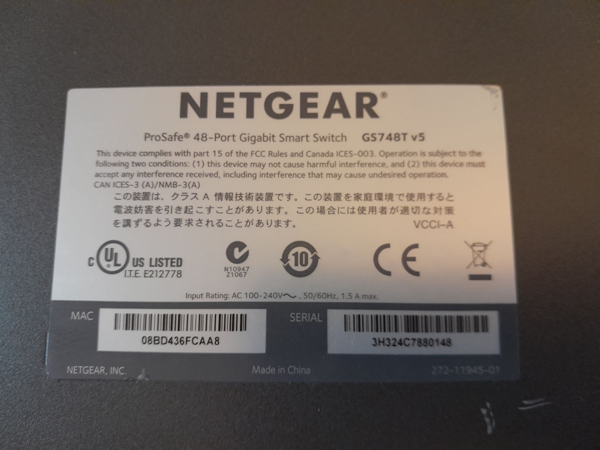 Netgear ProSafe GS748T 48-Port Gigabit Smart Switch (located in Leeds) - Image 4 of 4