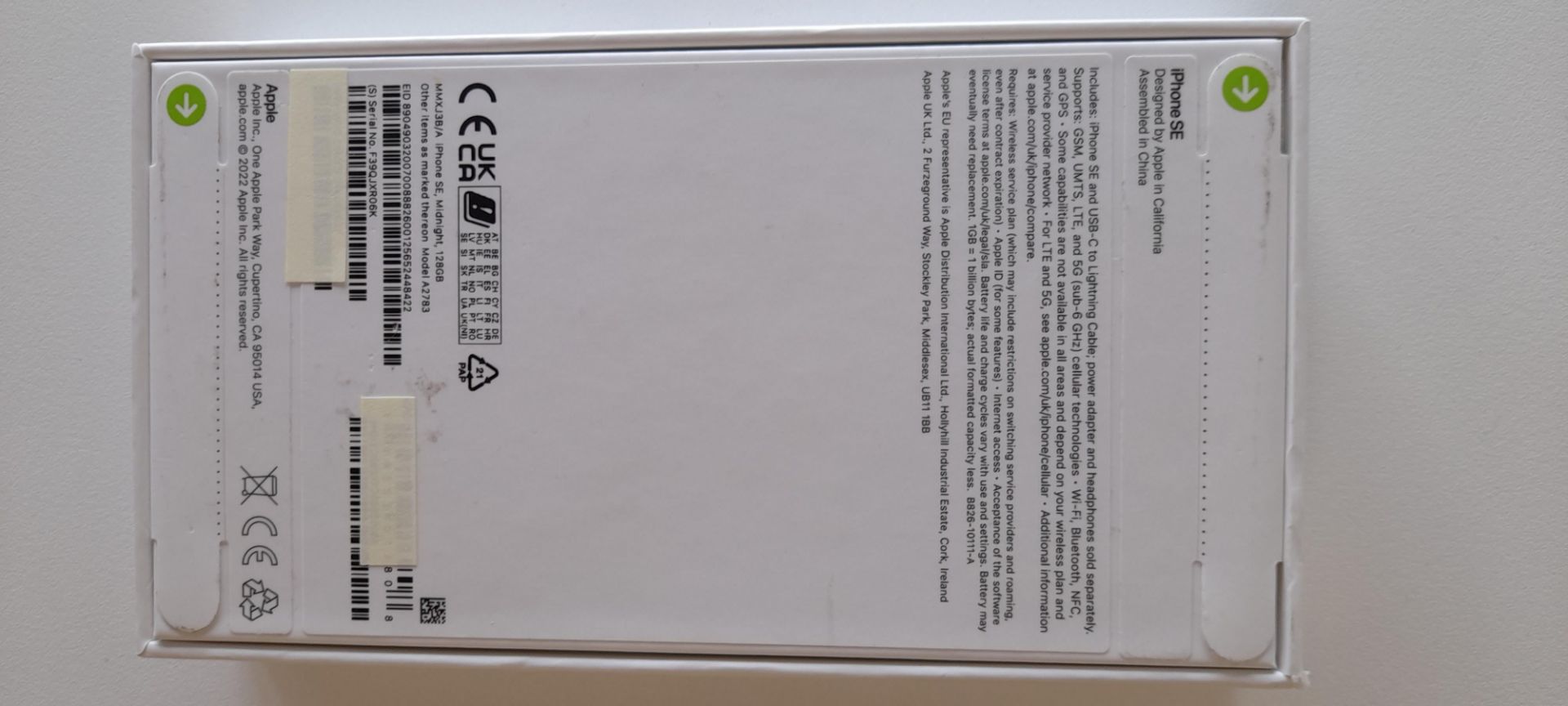 Factory Sealed Apple iPhone SE, Midnight, 128GB, Model A2783. S/N F39QJXRO6K. Collection from Canary - Image 3 of 5
