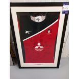 Framed and Signed Gloucester Medium Rugby Shirt (Located in Stockport)