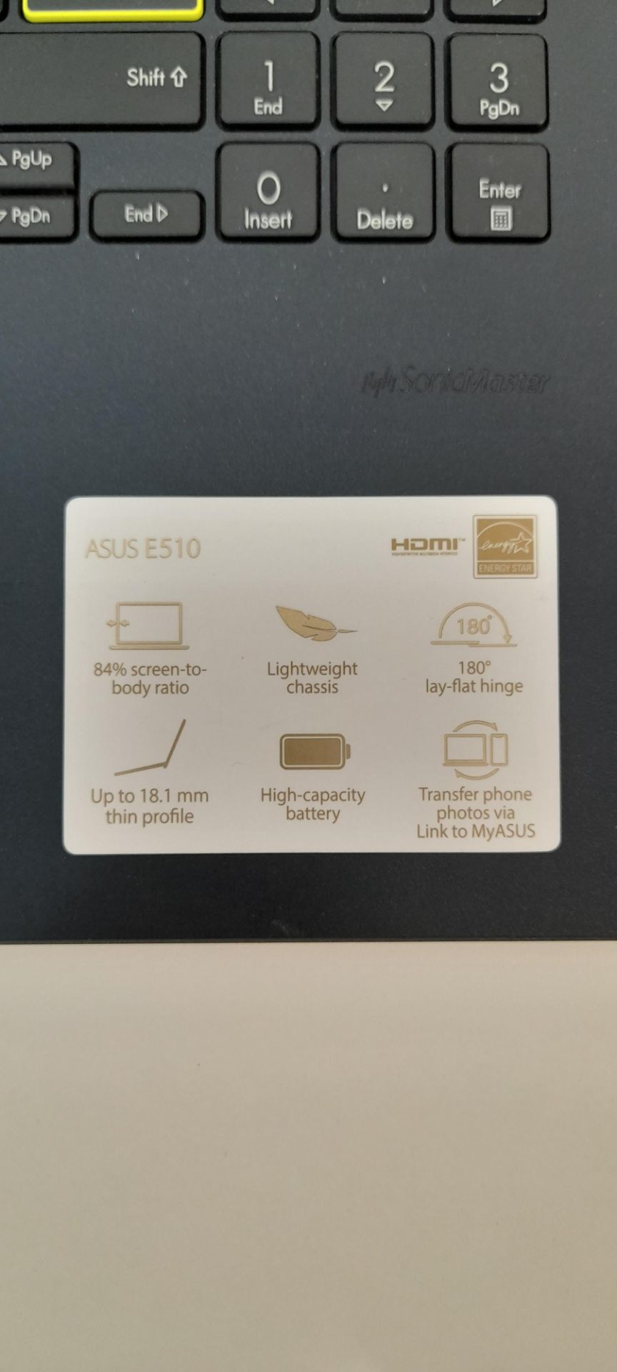 ASUS E510M Notebook PC, intel Celeron inside with charger. Collection from Canary Wharf, London, - Image 8 of 9