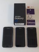 3x Samsung Galaxy S7, model SM-G930F. Collection from Canary Wharf, London, E14