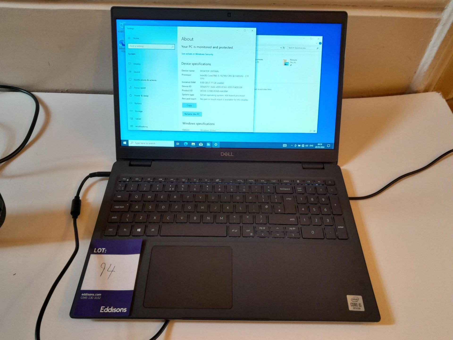 Dell Latitude 3510 Intel Core i5-1021, 8GB RAM, 1TB HDD, Windows 10 Pro Laptop with charger (located - Image 2 of 4