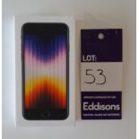 Factory Sealed Apple iPhone SE, Midnight, 128GB, Model A2783. S/N F39QJXRO6K. Collection from Canary
