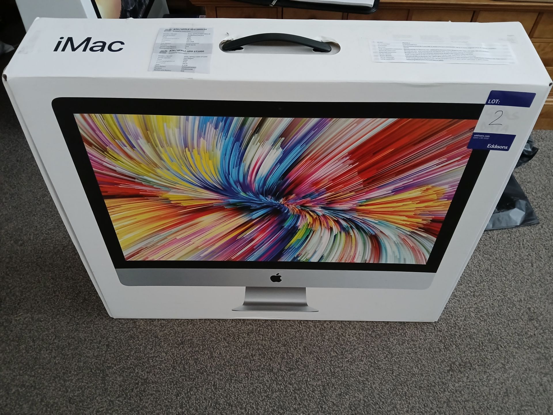Apple iMac (Retina 5K, 27”, Mid 2015), Serial Number DGKQ306WFY13, with keyboard (No Mouse or - Image 2 of 14