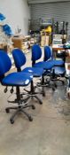 4x Tall mobile operators chairs