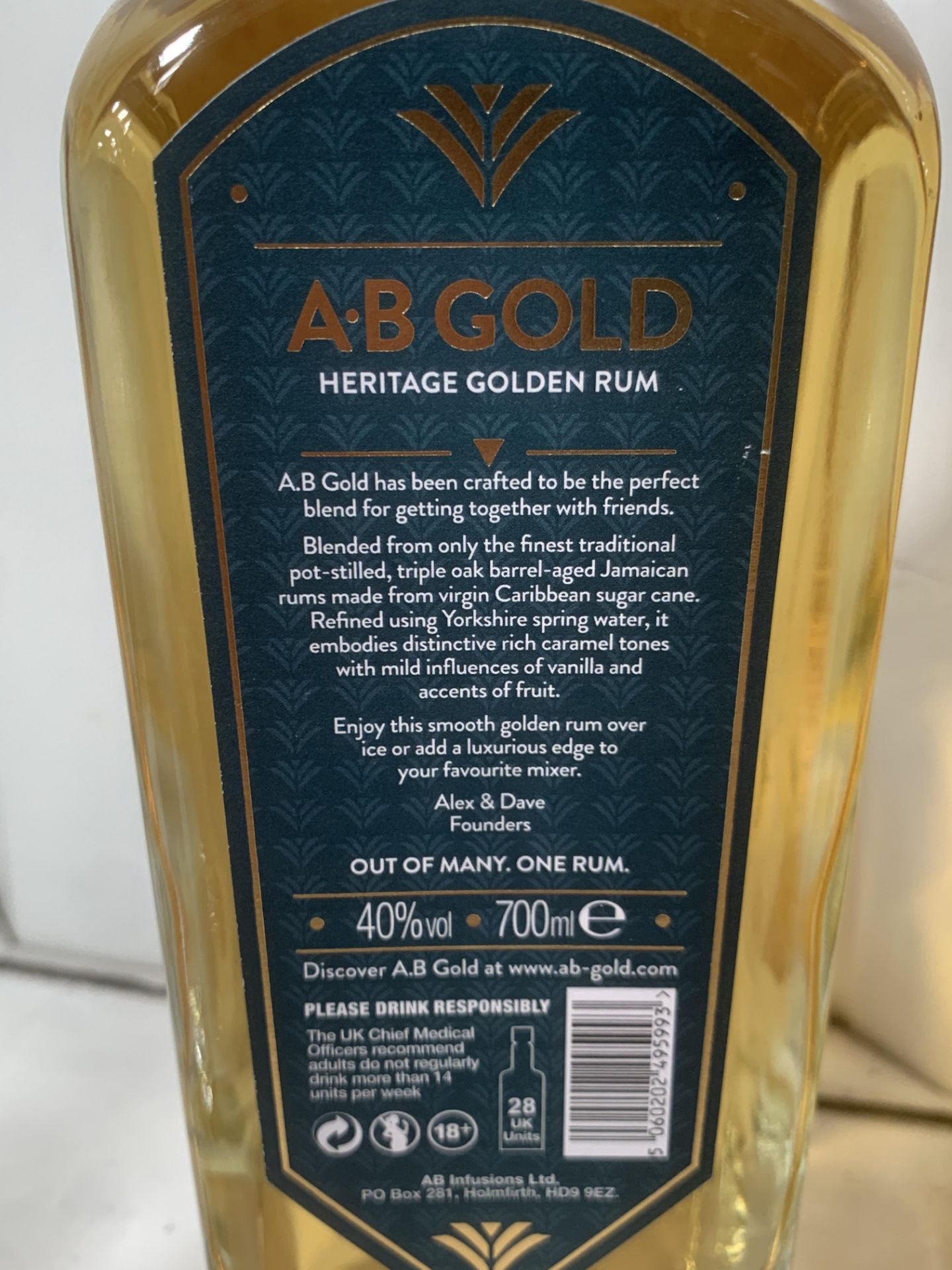 5x Bottles of A.B Gold Golden Rum 40%; 2x 20cl, 3x 70cl - Image 5 of 5