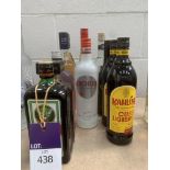 12 x bottles of Alcoholic Spirits and Liqueurs
