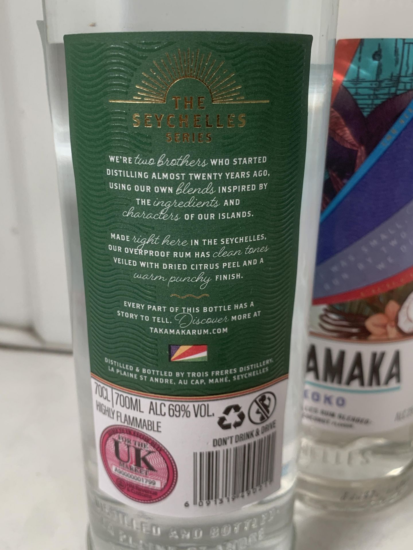 5x Bottles of Takamaka Rum; 1x Ovenproof 69%, 70cl, 1x Rum Zenn 40%, 70cl and 3x Koko 25%, 70cl - Image 2 of 7