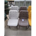 4x Chairs - 2x Grey, 2x Brown Leather