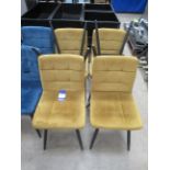 6x Yellow Suede Effect Chairs