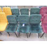 6x Green Suede Effect Chairs