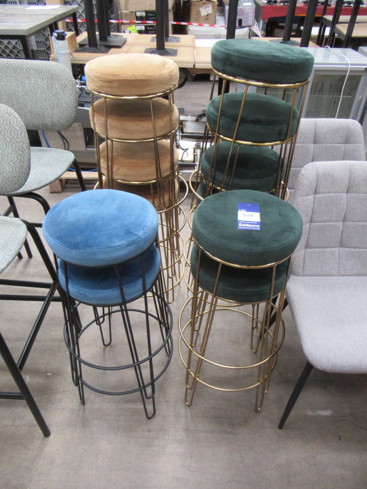 12x Suede Effect Stools