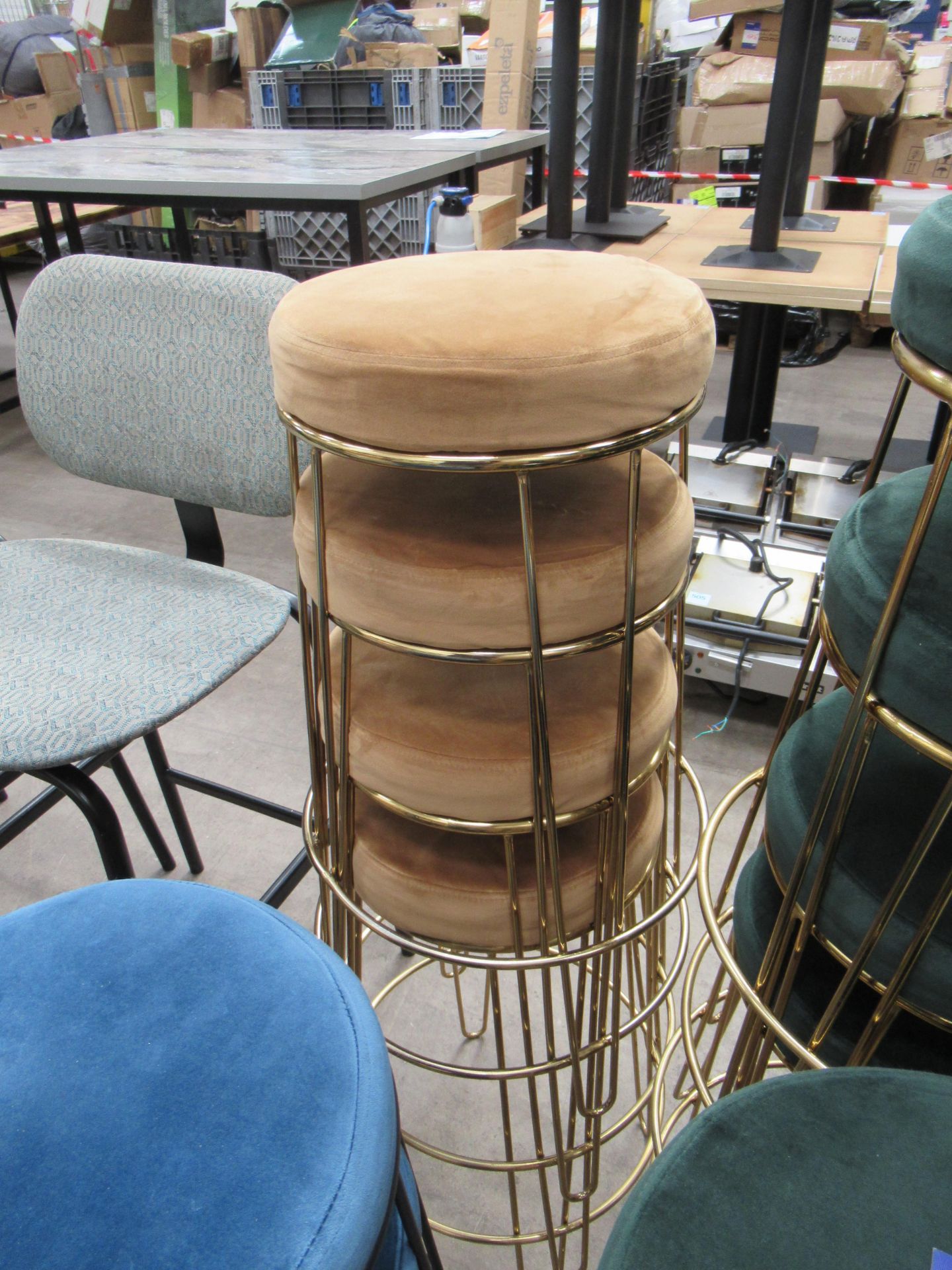 12x Suede Effect Stools - Image 5 of 7