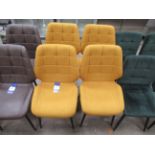 4x Yellow Upholstered Chairs