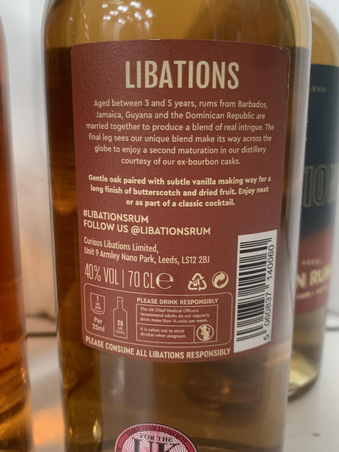 4x Bottles of Libations Rum; 2x Cask Reserve 45%, 70cl and 2x Double Aged Golden 40%, 70cl - Bild 5 aus 5