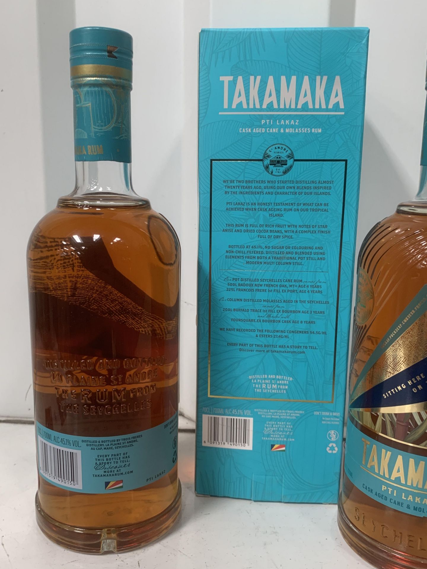 3x Bottles of Takamaka Pti Lakaz Rym 45.1%, 70cl - Image 3 of 3