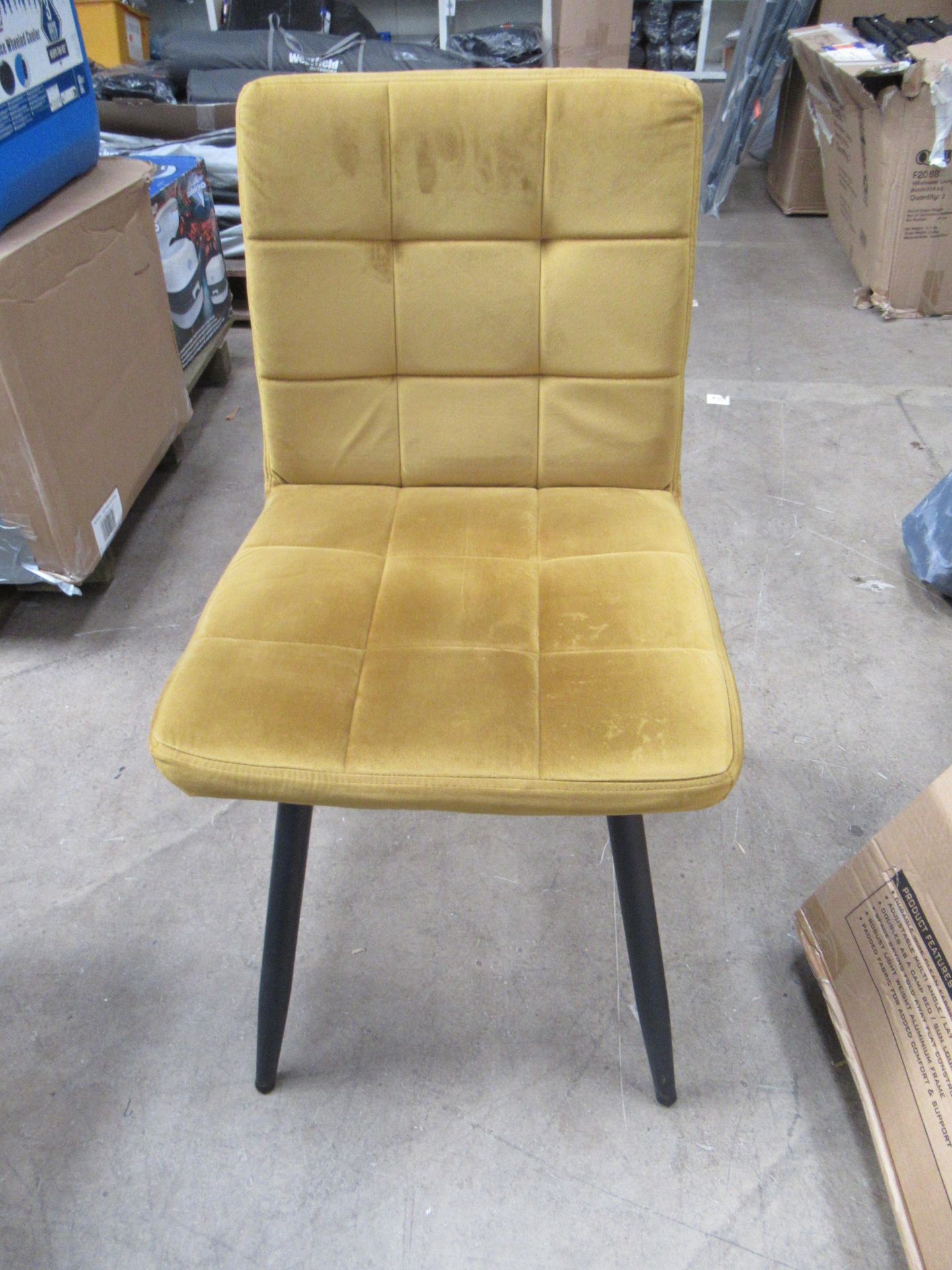 6x Yellow Suede Effect Chairs - Image 2 of 2