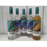 5x Bottles of Takamaka Rum; 1x Ovenproof 69%, 70cl, 1x Rum Zenn 40%, 70cl and 3x Koko 25%, 70cl