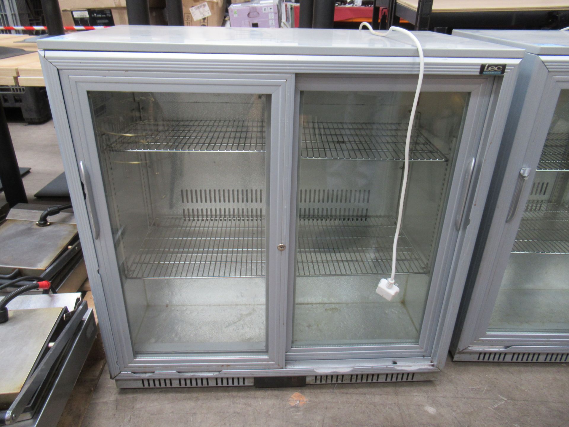 LEC Commercial Twin Display Fridge