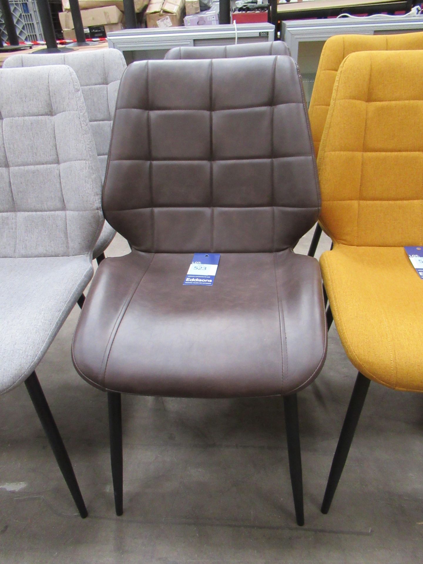 4x Chairs - 2x Grey, 2x Brown Leather - Image 3 of 3