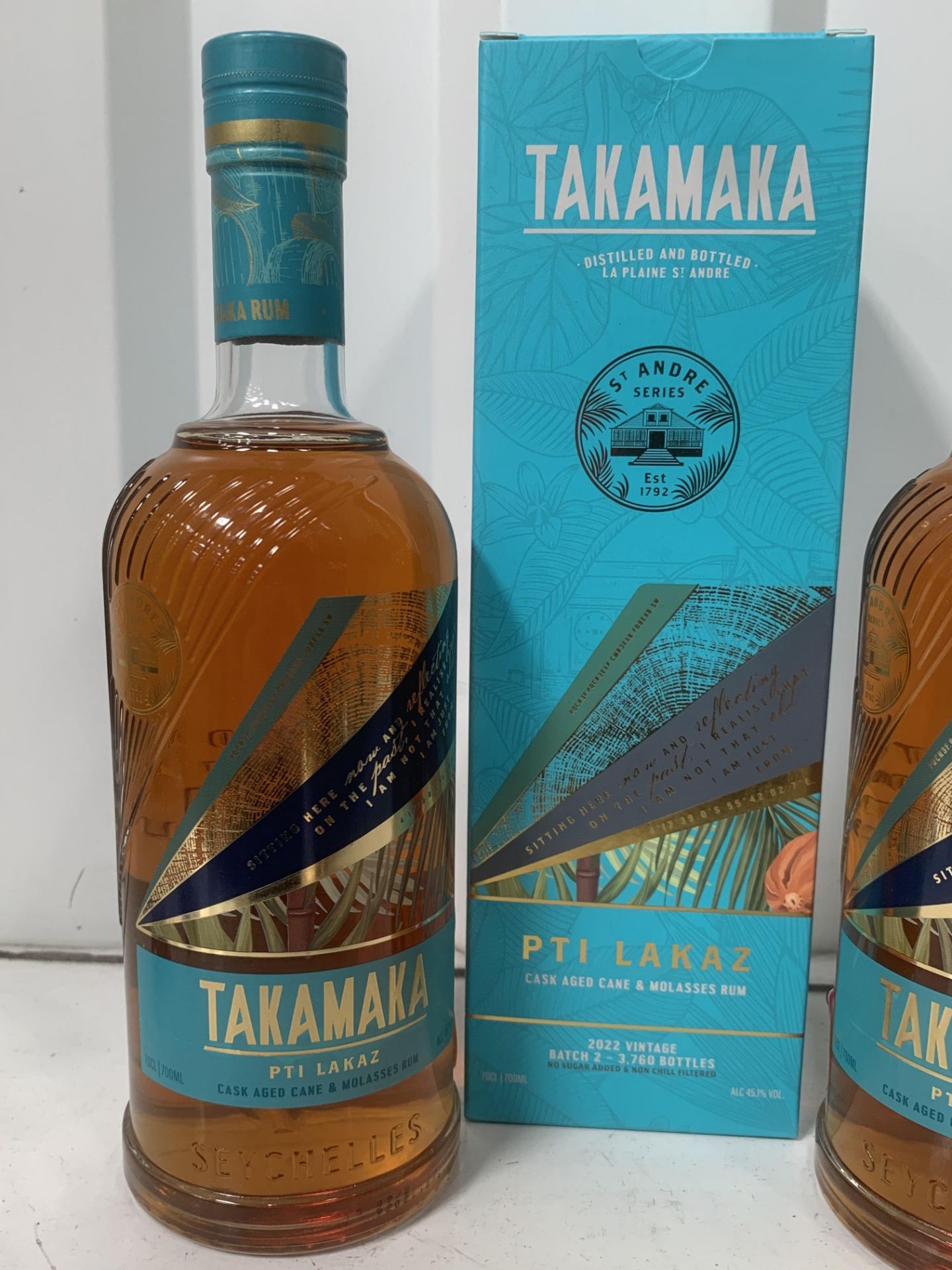 3x Bottles of Takamaka Pti Lakaz Rym 45.1%, 70cl - Image 2 of 3