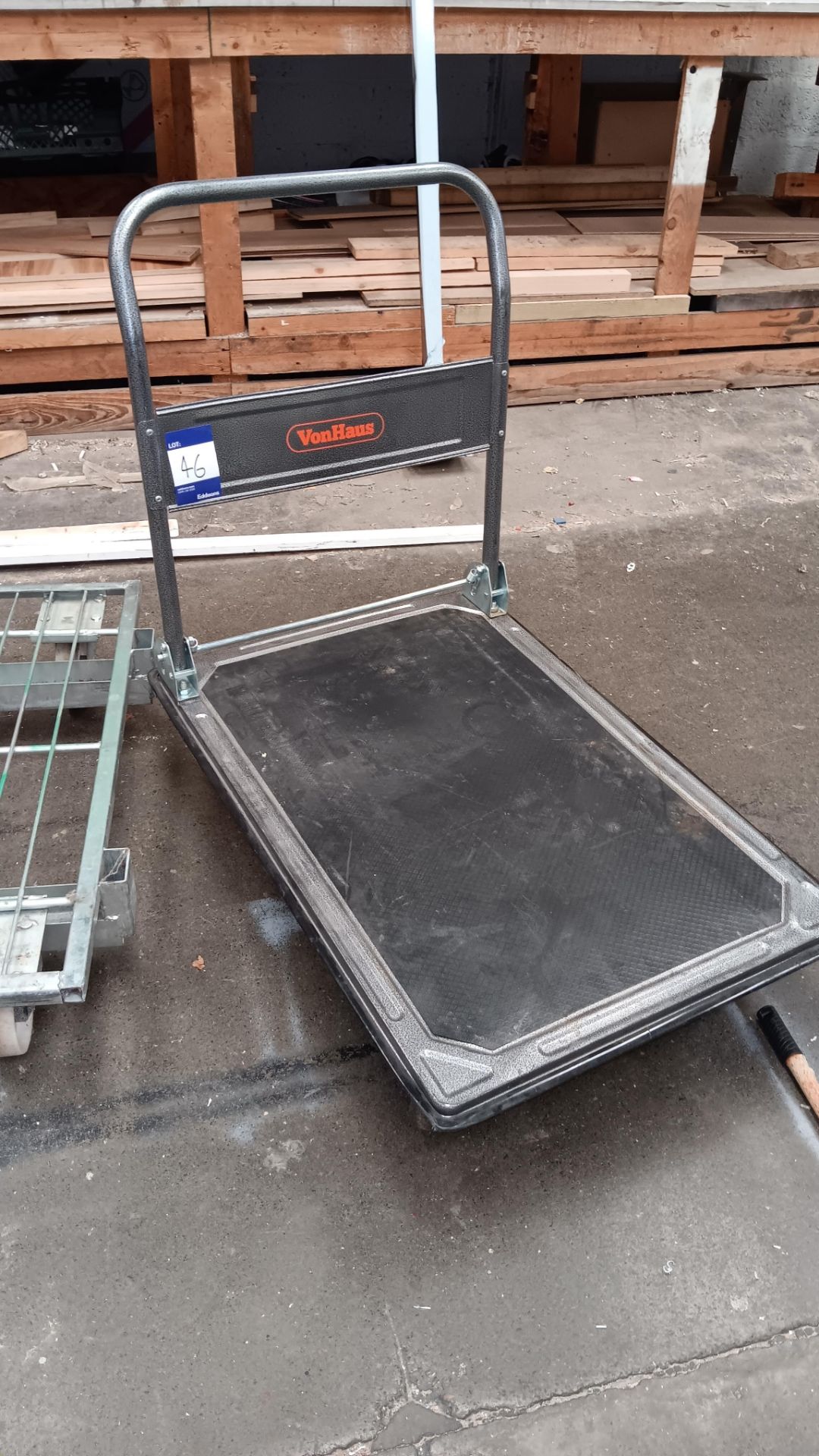 VonHaus 300kg capacity folding flatbed trolley and mesh warehouse dolly – Located in Unit 3 - Image 2 of 3