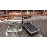 VonHaus 300kg capacity folding flatbed trolley and mesh warehouse dolly – Located in Unit 3