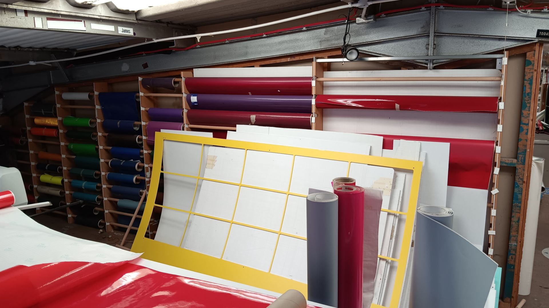 Quantity of part used laminate rolls to Mezzanine floor as lotted – Located on 1st Floor in Unit 1