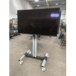 2 x RCA 55" mounted televisions on a mobile stand
