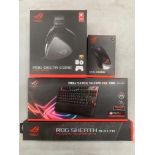 Asus Republic of Gamers Mouse, Keyboard, Desk Sheath and headset - all boxed