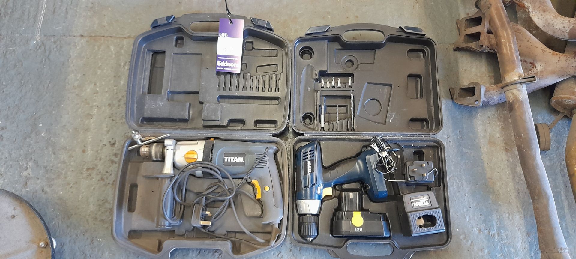 Titan Hammer Drill with Titan 12V Cordless Drill