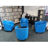 4 Blue Upholstered Chairs & Other Furniture