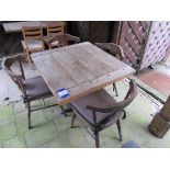 Rustic topped table and 4 chairs
