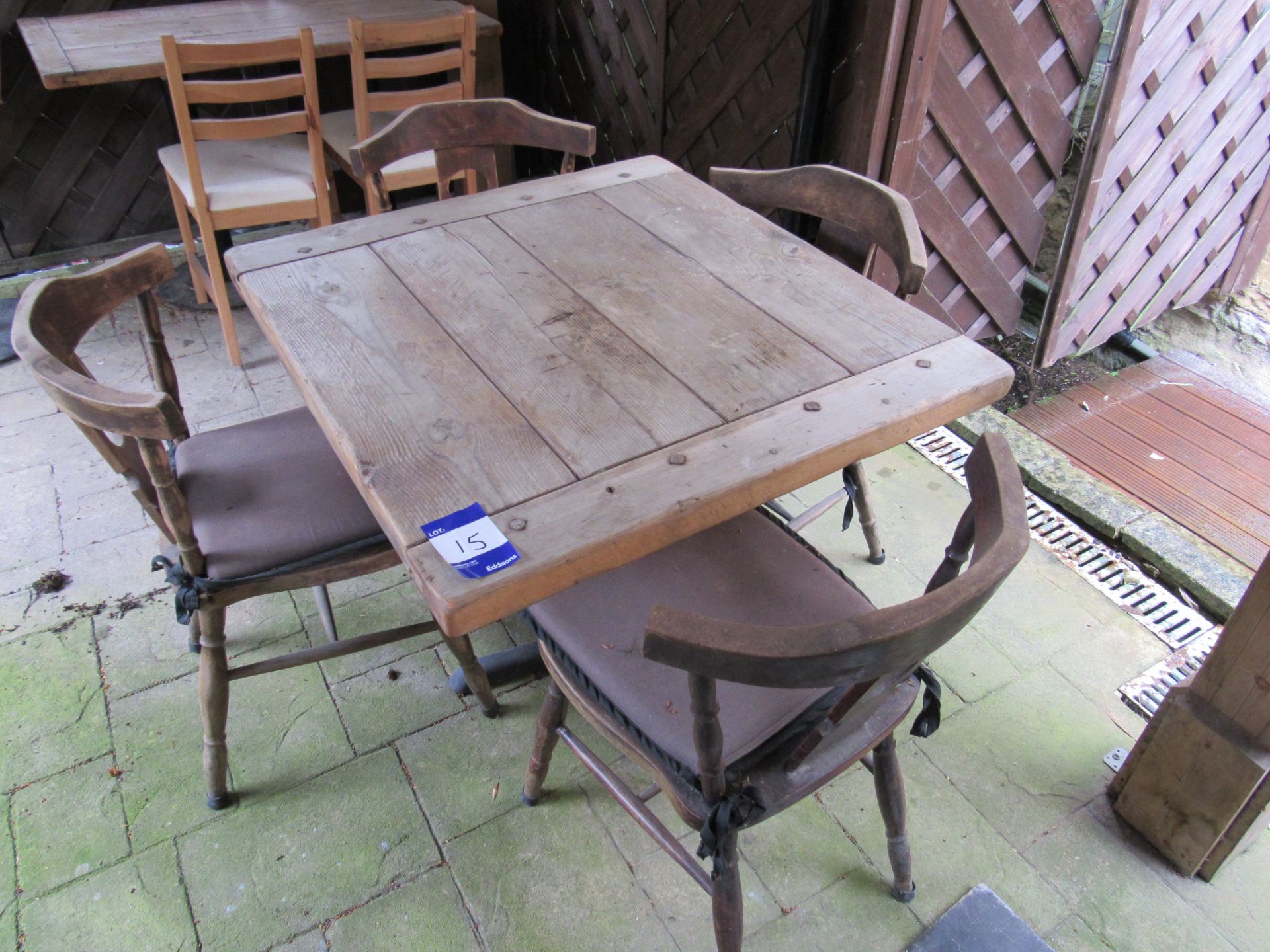 Rustic topped table and 4 chairs