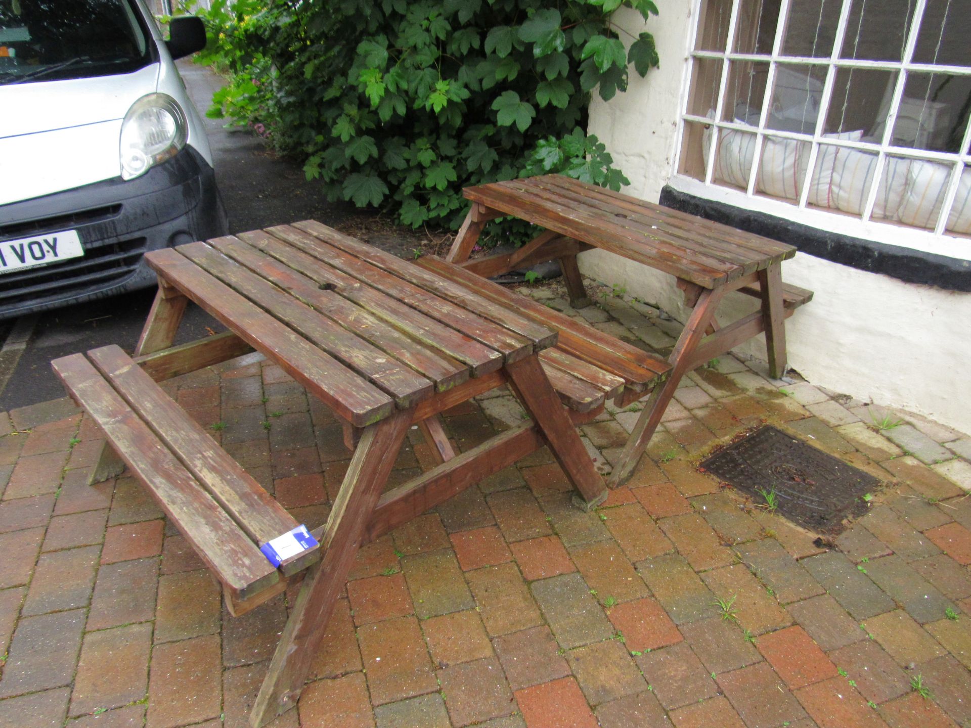 2 x Pub benches - Image 2 of 2