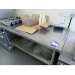 Stainless steel topped prep table