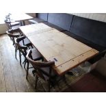 2 x Rustic topped tables and 3 x chairs