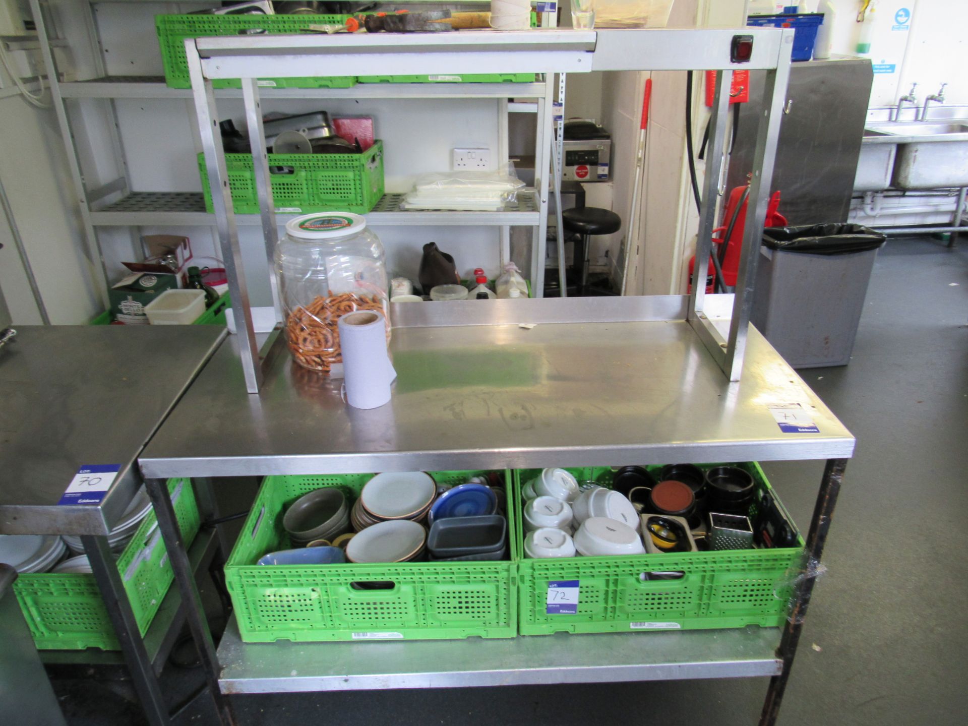 Stainless steel pass unit with undershelf