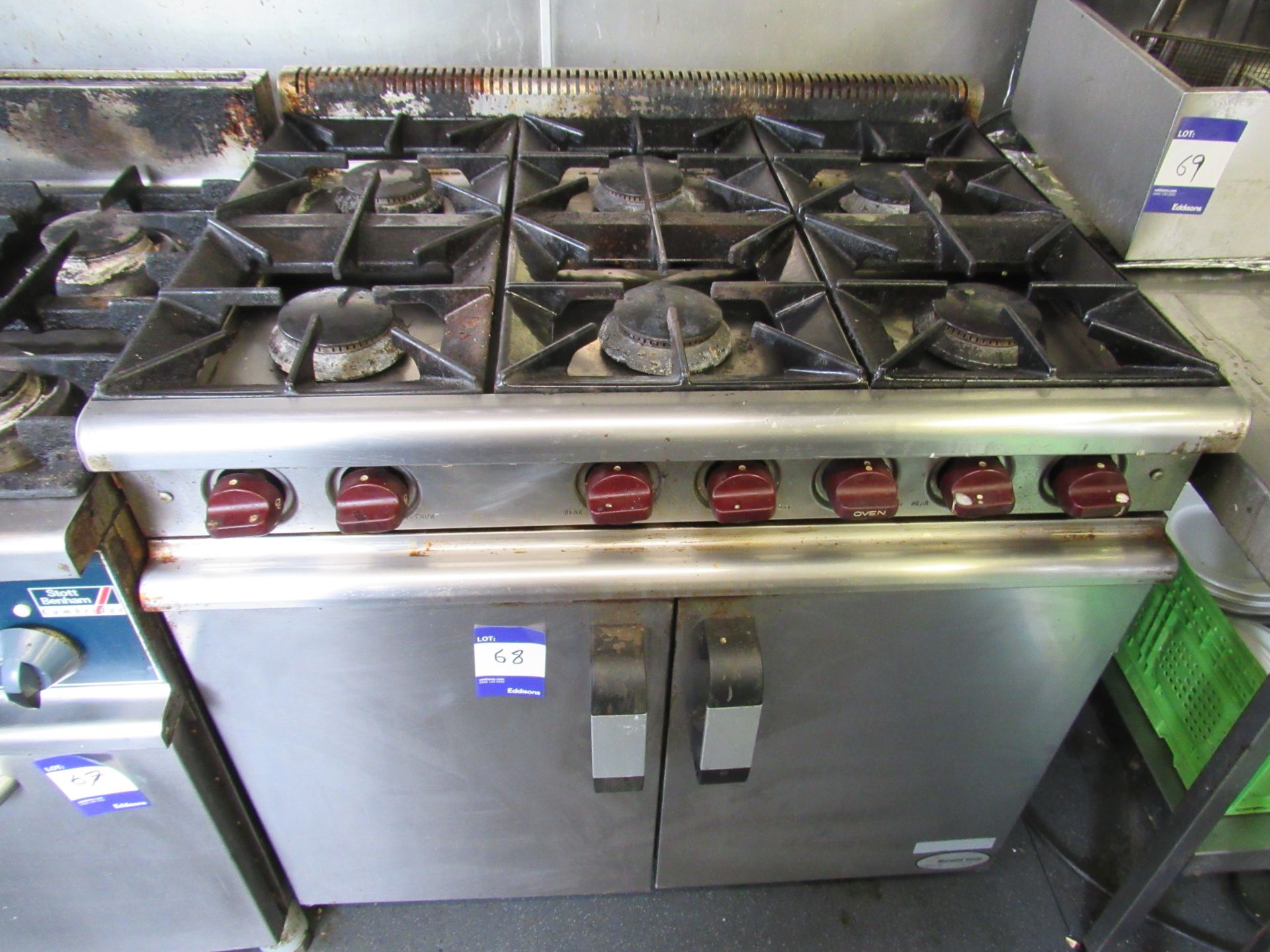 Morewood Volkan 6 ring gas range cooker