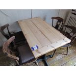 Rustic timber topped table with 4 chairs