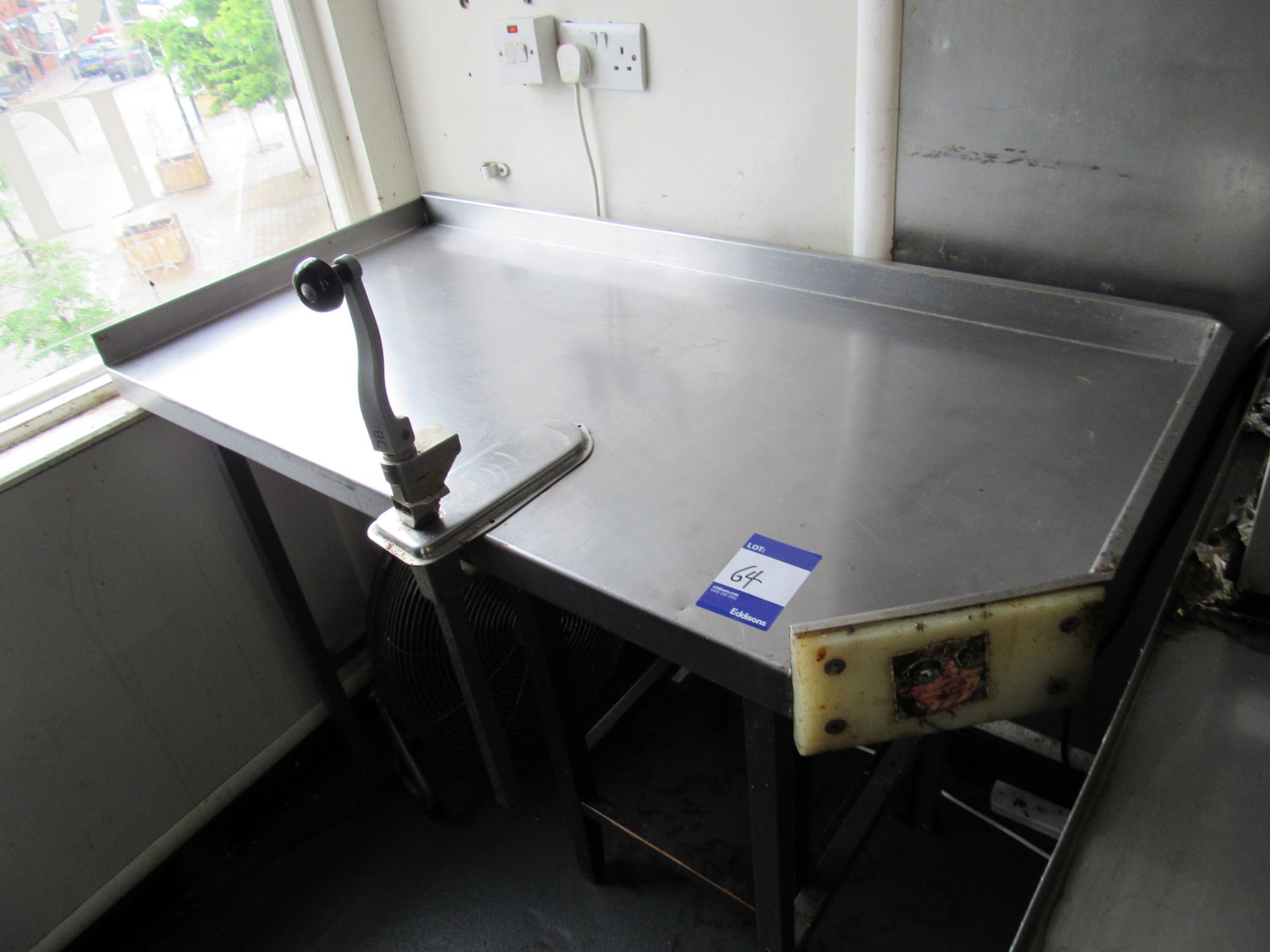 Stainless steel prep table with can opener