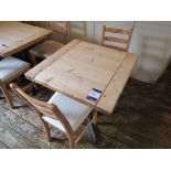 Rustic timber topped table with 2 chairs