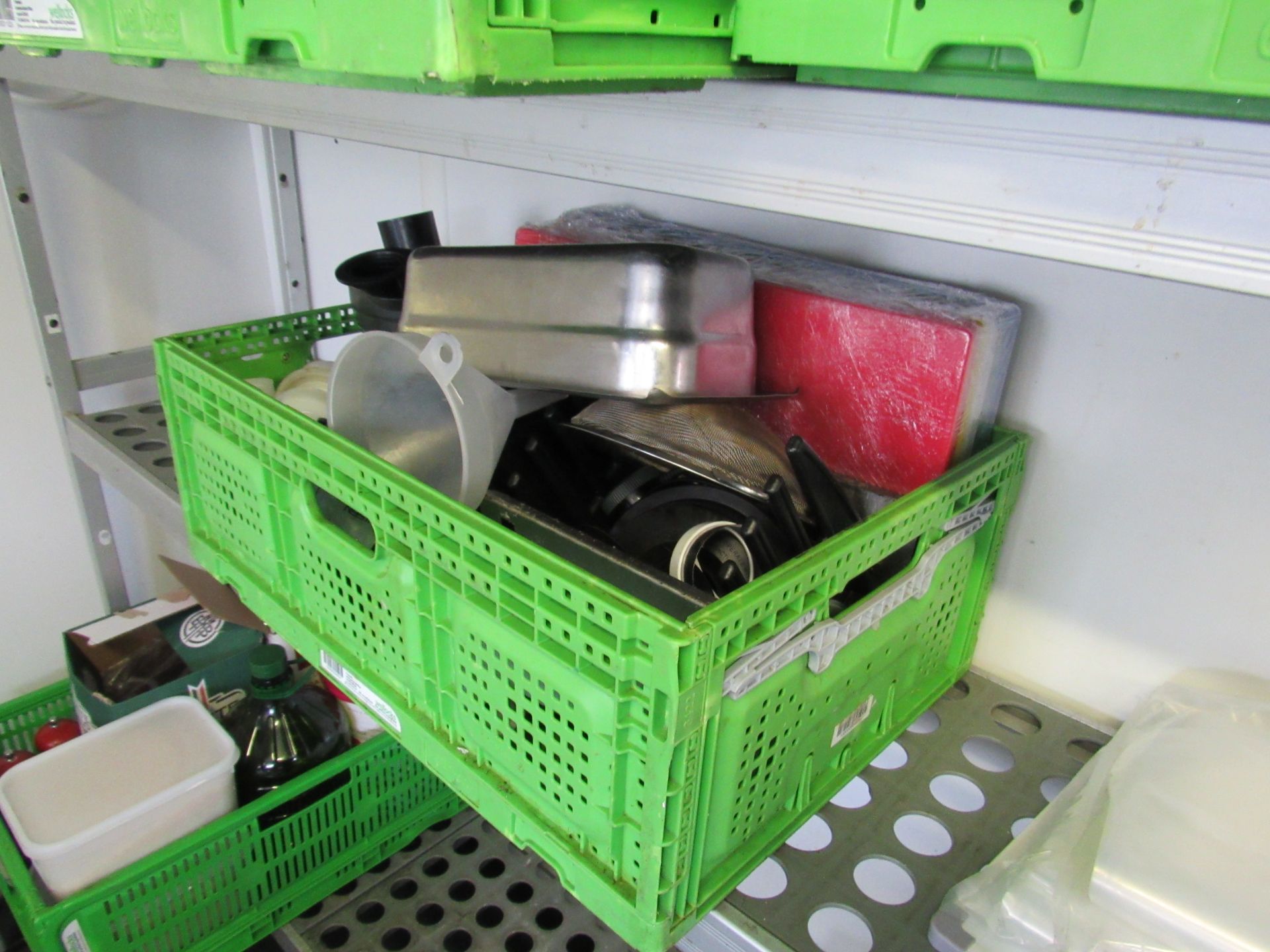 Aluminium 4 tier shelving unit and contents to include trays, food etc. - Image 3 of 3